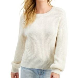 a new day Cream Ribbed Crew Neck Sweater